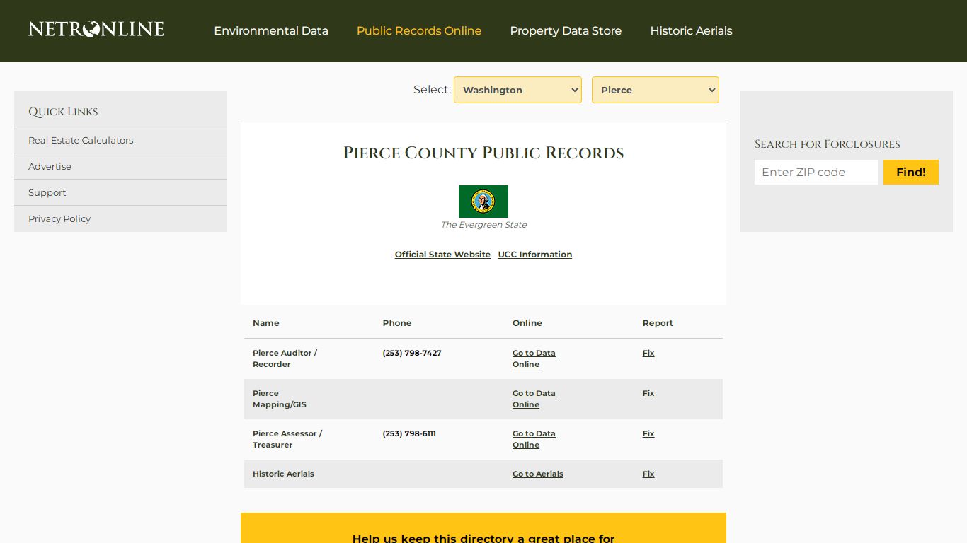 Pierce County Public Records - NETROnline.com